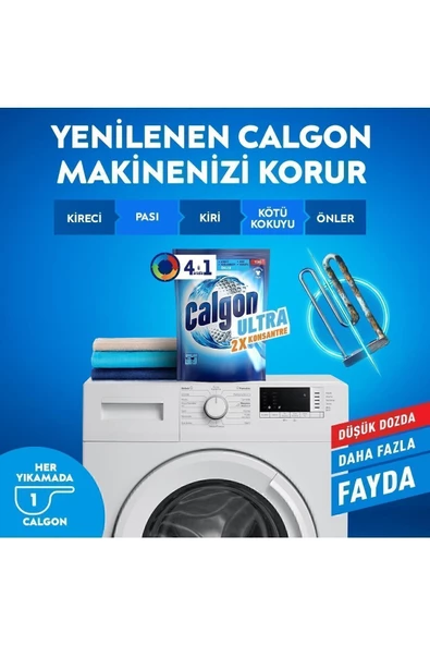 Calgon Power Kir, Pas, Kireç Ve Koku Önleyici 4'ü 1 Arada Ultra Konsantre Toz 750 G