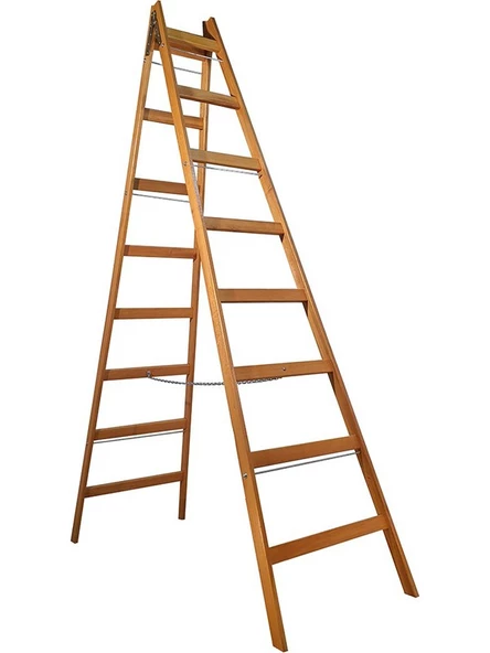 Ahşap Merdiven Katlanır Merdiven 8 Basamaklı Merdiven - 5