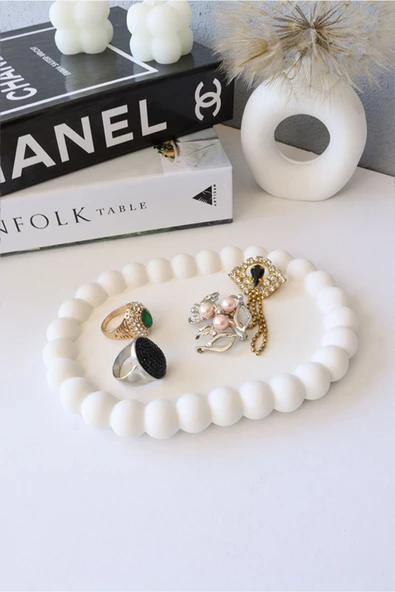 Taş Tozu Kalıbı – Oval Bubble Dekoratif Tabak – Silikon Kalıp - 2