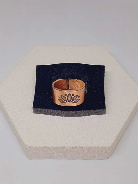 Lotus Sembollü Bakır Yüzük (Ayarlanabilir) (52780) - Resim 4