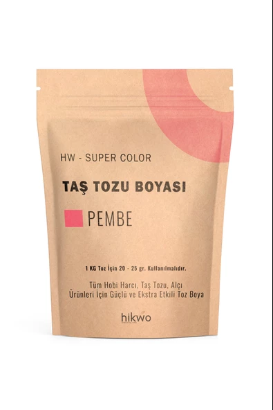 HW - Toz Boya - Taş Tozu Boyası - Hobi Harcı Boyası - Mum Boyası - Pembe