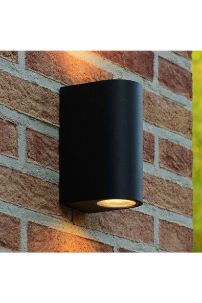 Iki Yönlü Dekoratif Oval Duvar Aplik - Siyah - Pc Gövde - Ip65 - Gu10 - Z13645 - Resim 5