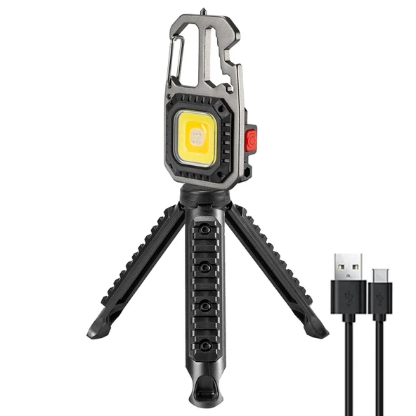 Mini Led El Feneri Anahtarlık Taşınabilir Kamp Lambası Alet Tornavida Şişe Açacağı Sos Işık Cam Kır - 5