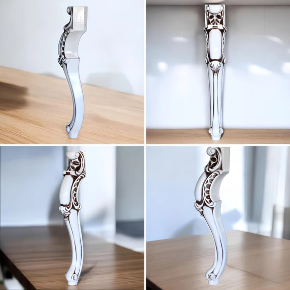 Valenta Masa Dresuar Ayağı 76 cm Plastik Ayak Mutfak Yemek Masası Mobilya Ayakları Krem Kahve - Resim 7