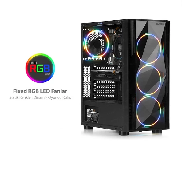 DARK DIAMOND PRO DKCHDIAMONDPRO POWERSIZ Gaming Mid-Tower PC Kasası - Resim 2