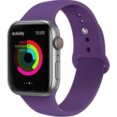 Apple Watch Uyumlu Silikon Kordon 2 3 4 5 6 Seri 38 - 40 Mm Pudra Pembe - 3