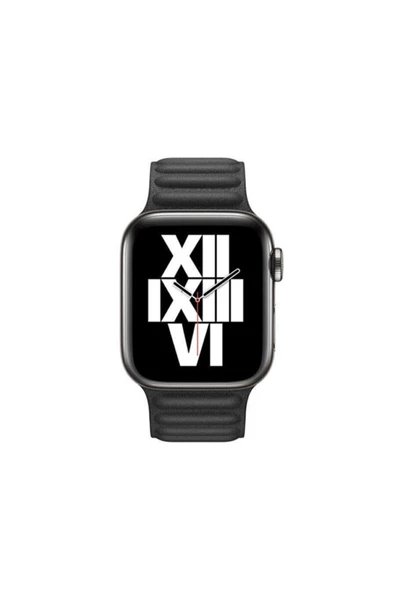 Apple Watch 7 6 5 4 3 2 Serisi 42 / 44 / 45 Uyumlu Baklalı Mıknatıslı Deri Kordon Kayış Kahve - 4