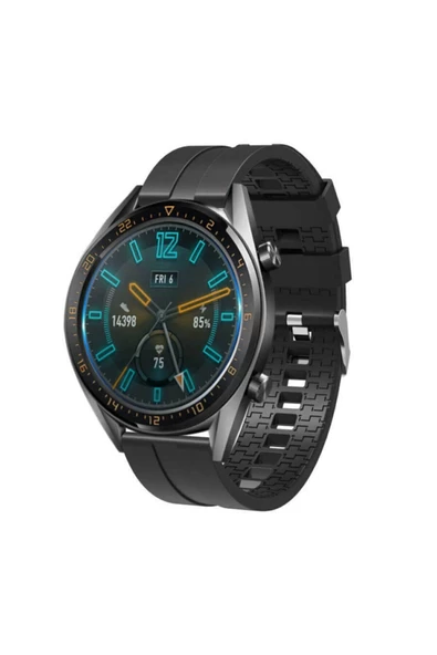 Huawei Gt  Gt 2 Honor Magic Watch Uyumlu 2 46mm Akıllı Saat Silikon Kordon Siyah - 2