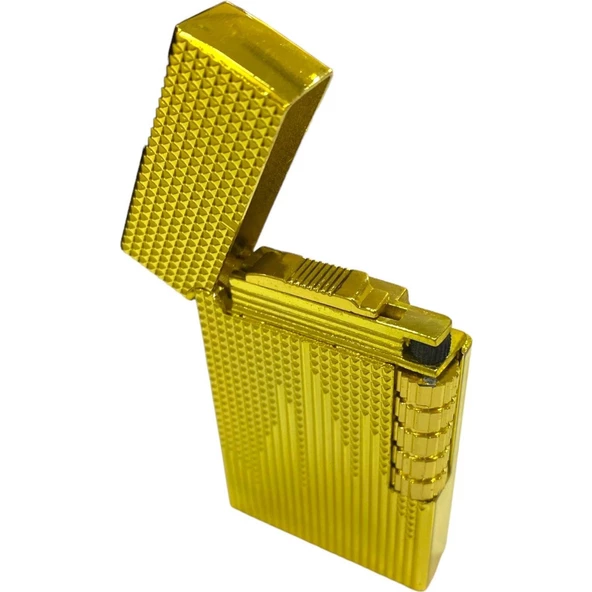 Sarı Nokta Desenli Yandan Çarklı Metal Gazlı Çakmak - 3