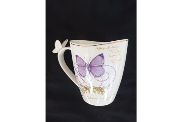 Benante Kelebekli Porselen Kupa 450ml