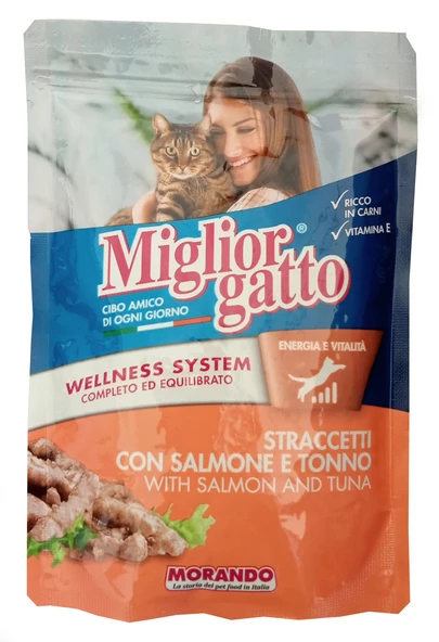 Miglior Gatto Somon & Tuna Parçalı Pouch 100Gr. 24'Lü