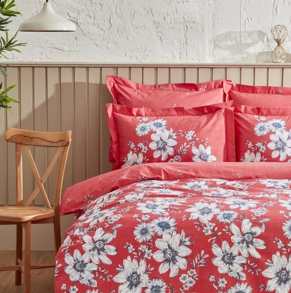 Karaca Home Cornell Pembe %100 Pamuk Çift Kişilik Nevresim Takımı - 2