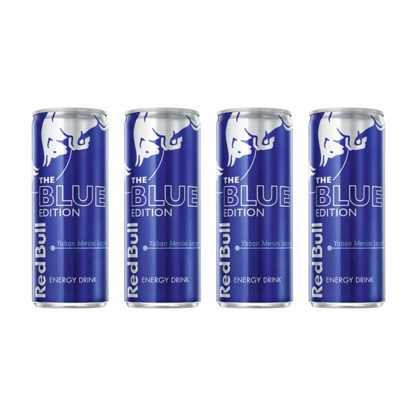 Red Bull Blue Edition Yaban Mersini Enerji İçeceği 250 ml x 4 Adet