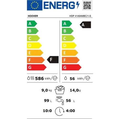 Hoover HDP 4149AMBC/1-S 1400 Devir 14 kg / 9 kg Kurutmalı Çamaşır Makinesi - Resim 5