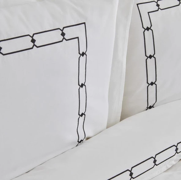 Karaca Home White Colllection Diane Beyaz Çift Kişilik Nakışlı Percale Nevresim Takımı - 3