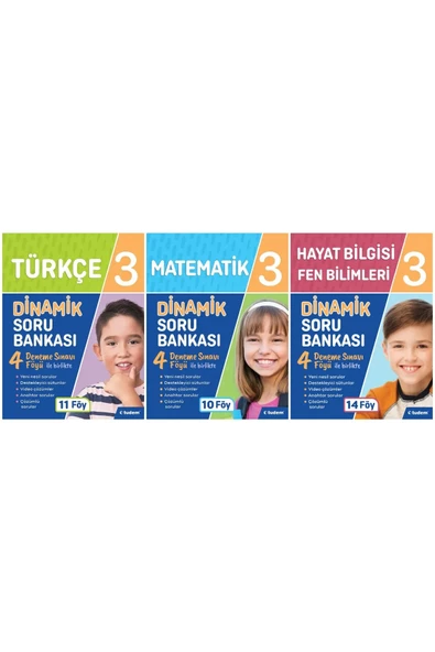 Tudem Yayınları 3. Sınıf Dinamik 3'lü Set (TÜRKÇE MATEMATİK HAYAT B. & FEN B.)