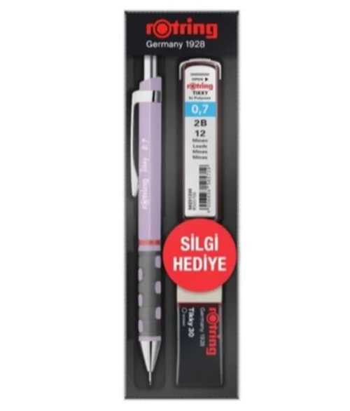 Rotring Tikky Versatil Kalem Min Silgi 3 lü Set 0.7 Mm Lila