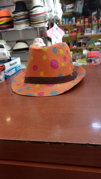 çocuk fötr şapka unisex model renkli yazlık paper iplik 50 cm - 2