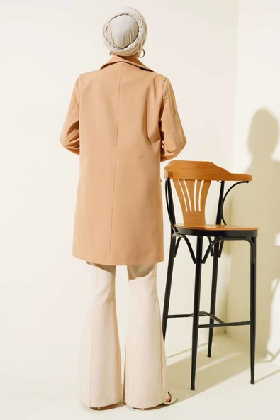 Tek Düğmeli Blazer Ceket Latte - 3