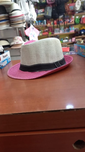 çocuk fötr şapka unisex model renkli yazlık paper iplik 50 cm - 2