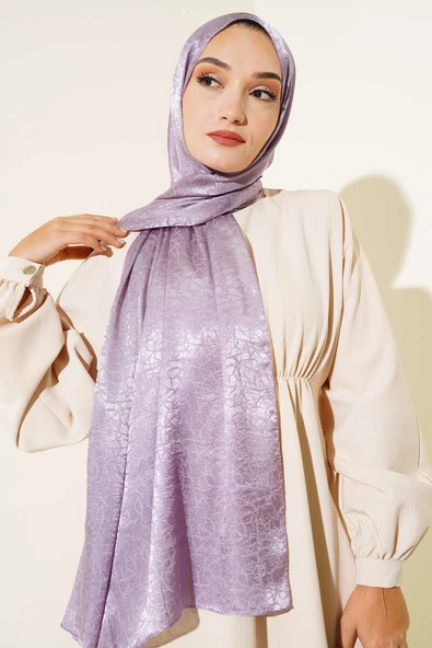 Çizik Desen Jakar Melisa Şal Lila - 25