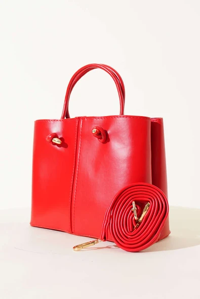 Dikiş Detaylı Kadın El Çantası Kırmızı ürün görseli 1