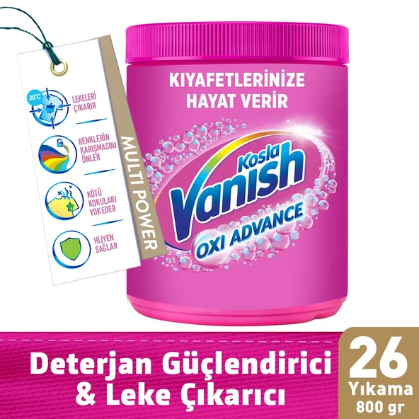 Kosla Vanish Multipower Renkliler için Leke Çıkarıcı ve Çamaşır Deterjanı Güçlendirici Toz 800gr. - 2
