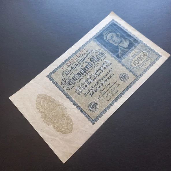 Escoines Koleksiyon 1922 Almanya 10 Bin Mark ÇT+ (1972) eski yabancı kağıt para - 3996366b6e46e66d77