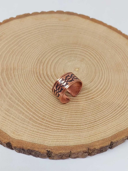 Motifli Bakır Yüzük (Ayarlanabilir) (52776) ürün görseli