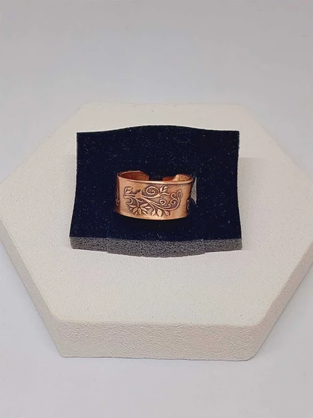 Motifli Bakır Yüzük (Ayarlanabilir) (52778) - Resim 4