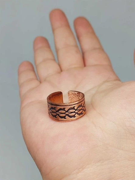 Motifli Bakır Yüzük (Ayarlanabilir) (52776) - Resim 3