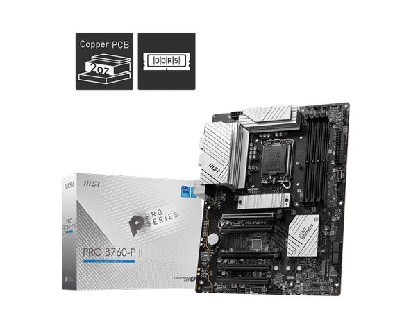 MSI MB PRO B760-P II SOKET 1700 DDR5 7000OC PCI-E ,M.2 USB3.2 HDMI,DP 1x 2.5G LAN ATX
