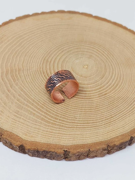Motifli Bakır Yüzük (Ayarlanabilir) (52764) ürün görseli