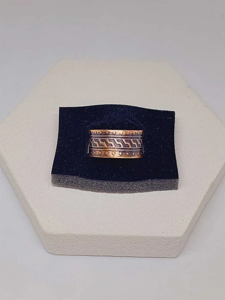 Motifli Bakır Yüzük (Ayarlanabilir) (52764) - Resim 4