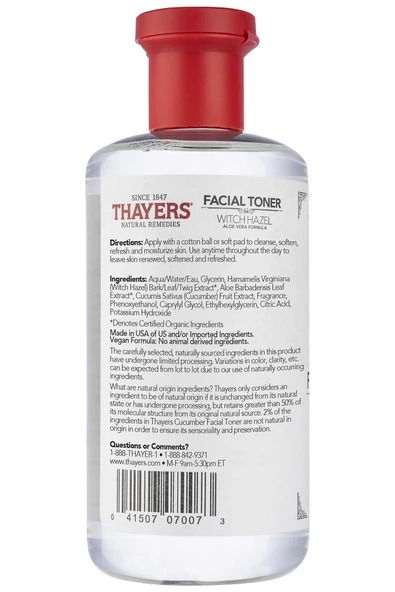 Thayers Cadı Fındığı ve Salatalık Yüz Toniği 355ML - Resim 2