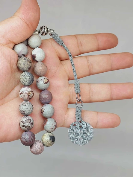 Jasper Taşı Faset Kesim 17'li Efe Tesbih 12mm (9946-EFE) ürün görseli