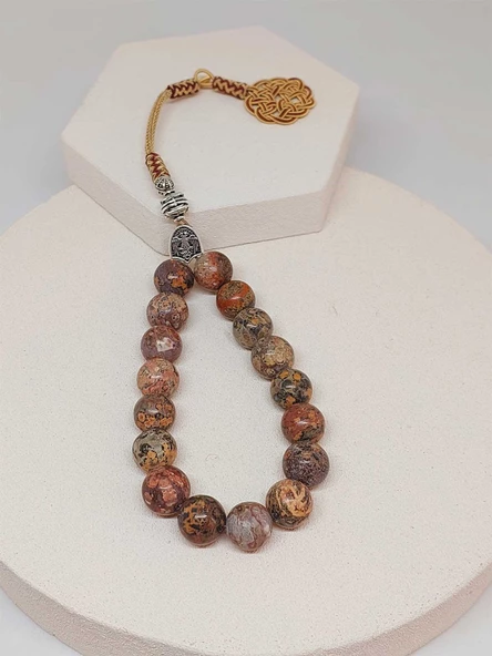 Jasper Taşı Faset Kesim 17'li Efe Tesbih 12mm (9958-EFE) - Resim 4