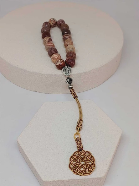 Jasper Taşı Faset Kesim 17'li Efe Tesbih 12mm (9949-EFE) - 5
