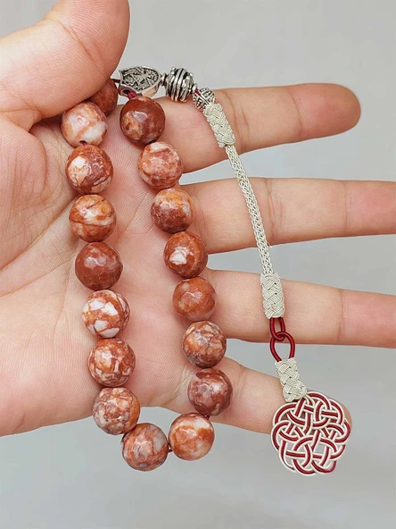 Jasper Taşı Faset Kesim 17'li Efe Tesbih 12mm (25835-EFE) ürün görseli