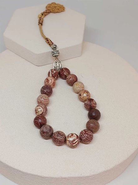 Jasper Taşı Faset Kesim 17'li Efe Tesbih 12mm (9949-EFE) - 2
