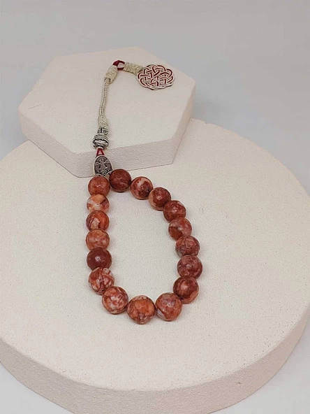 Jasper Taşı Faset Kesim 17'li Efe Tesbih 12mm (25835-EFE) - Resim 4