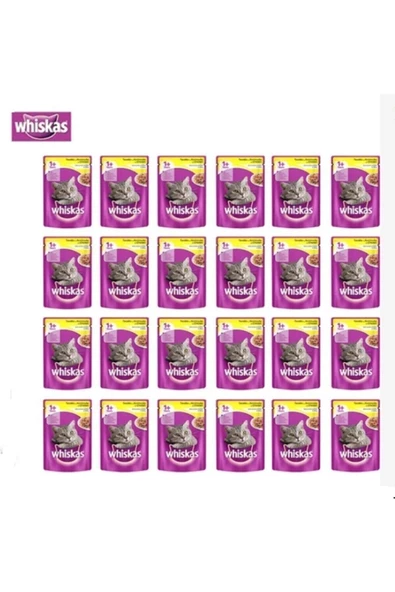 Whiskas Pouch Pure Delight Tavuklu Yetişkin Kedi Mama 24 x 85 G