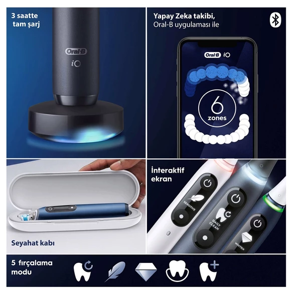 Oral-B iO 7 Lacivert Şarjlı Diş Fırçası - 7