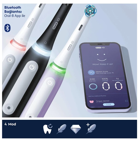 Oral-B İo 4 Şarjlı Diş Fırçası - Eflatun - 4