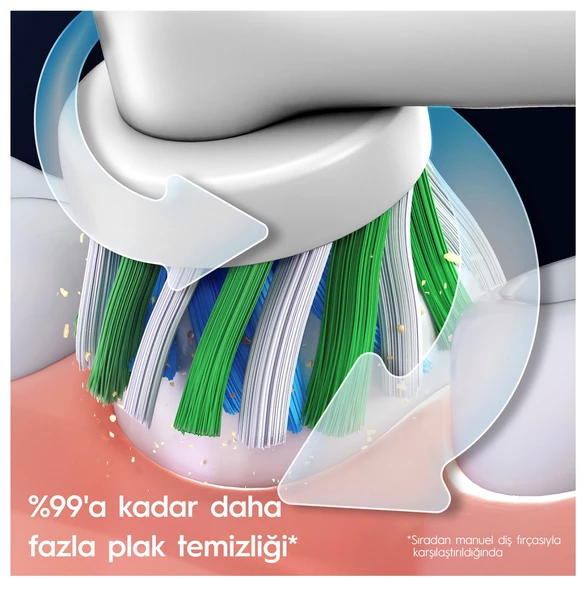 Oral-B D103 Vitality Pro Cross Action Mavi Şarjlı Diş Fırçası - 3