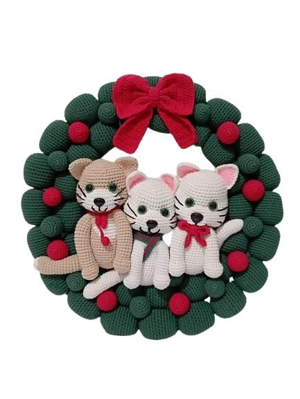 Kedili Kapı Süsü Amigurumi Organik Oyuncak ürün görseli 1