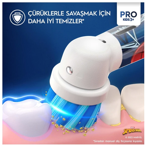 Oral-B Vitality Pro Spiderman Özel Seri Çocuklar İçin Şarj Edilebilir Diş Fırçası - 4