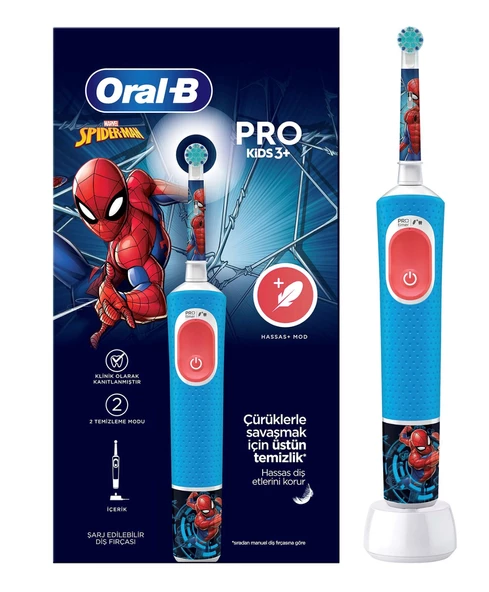 Oral-B Vitality Pro Spiderman Özel Seri Çocuklar İçin Şarj Edilebilir Diş Fırçası