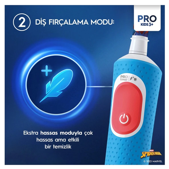Oral-B Vitality Pro Spiderman Özel Seri Çocuklar İçin Şarj Edilebilir Diş Fırçası - 6