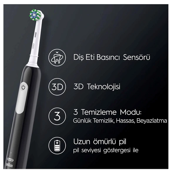 Oral-B Pro Series 1 Şarjlı Siyah Diş Fırçası ve Seyahat Kabı - 2